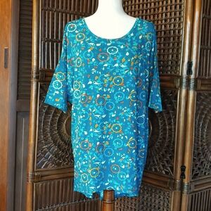 LULAROE "Irma" Tunic - High/Low Floral Paisley Swim Yoga Dress Cover-Up - Medium